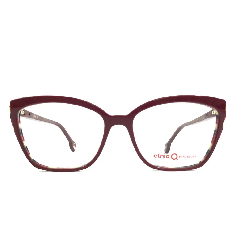 Etnia Barcelona Eyeglasses Frames ZAZ BX Bordeaux Red Cat Eye Full Rim 54-15-138